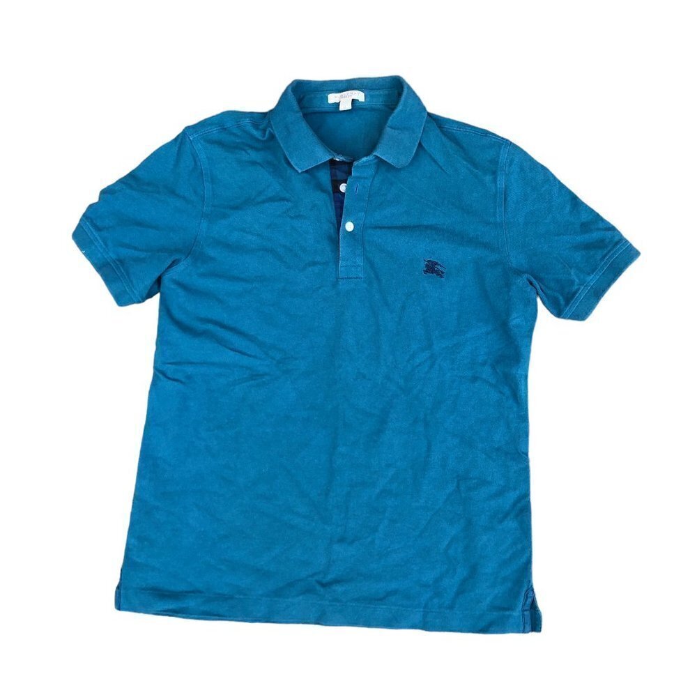 VINTAGE Burberry Brit Shirt Polo Button Up Blue - Picture 4 of 6